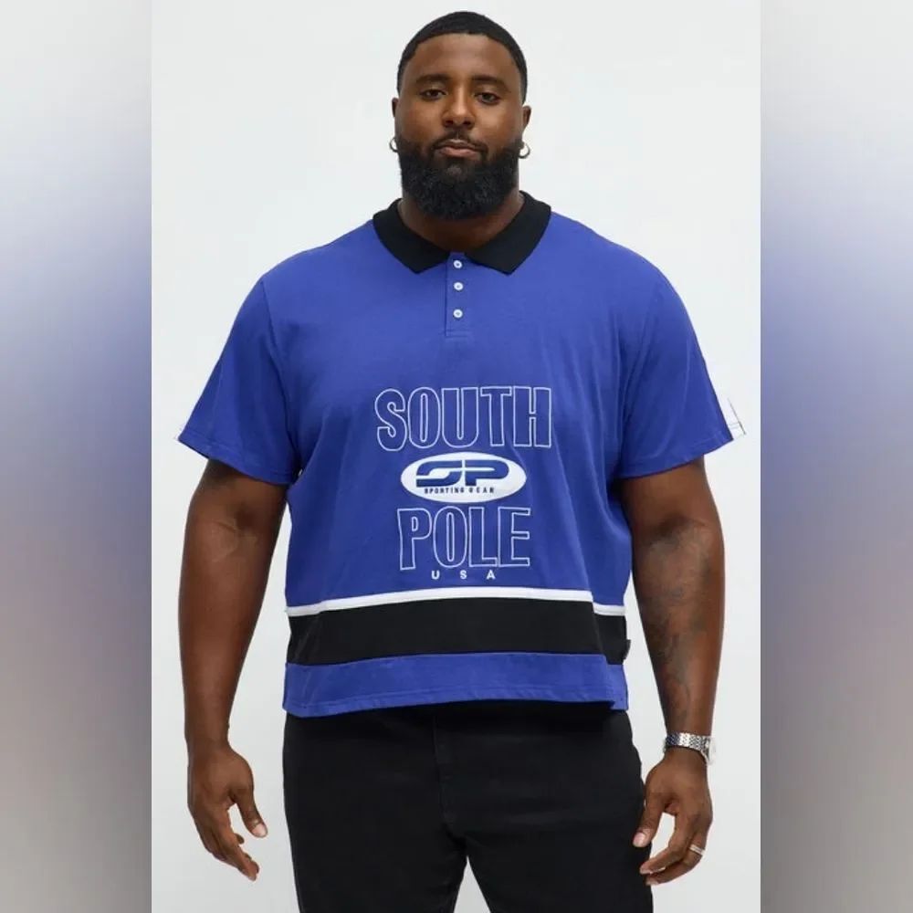 Southpole Relaxed Fit Collared Graphic Shirt